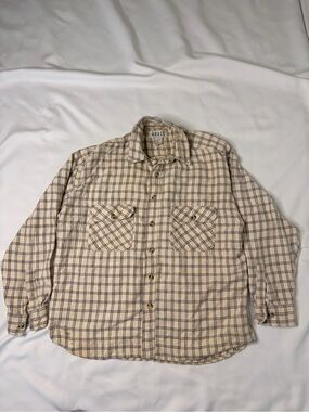 Vintage Badge Dixon Flannel Mens L Heavy Cotton Striped 90s